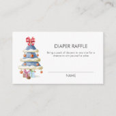 Winter Christmas Tree Diaper Raffle Baby Shower  Informatiekaartje (Voorkant)