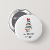 Winter Christmas Tree Mother To Be Baby Shower  Ronde Button 5,7 Cm (Voorkant /achterkant)