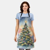 Winter Christmas Tree Snowy Sunset Scenery Schort (Gedragen)