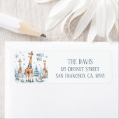 Winter Christmas Vibes Giraffes - Retouradres Etiket (Insitu)