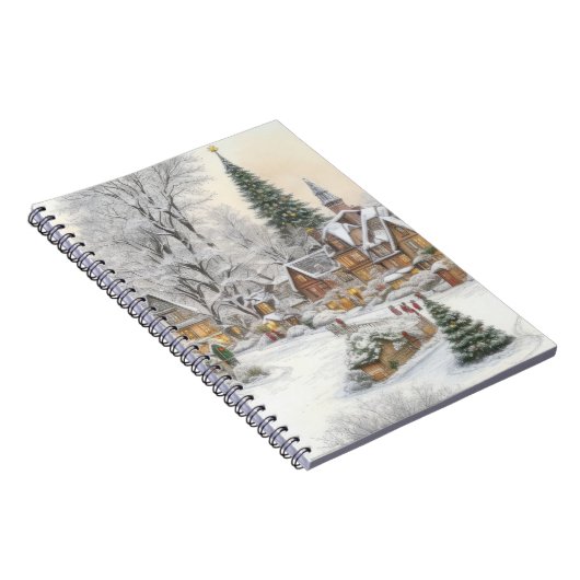 Winter Christmas Village Notitieboek (Rechterzijde)