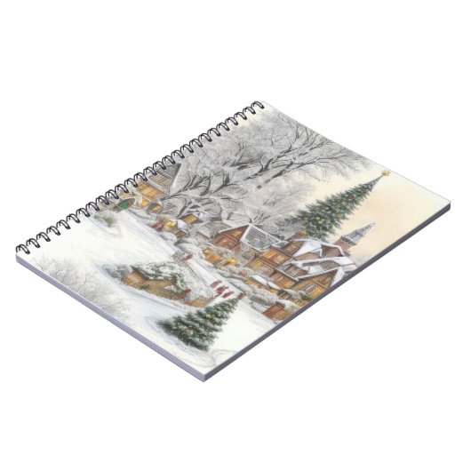 Winter Christmas Village Notitieboek (Linkerzijde)