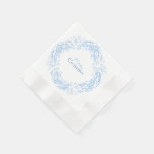 Winter Christmas Vintage Blue Botanical Pattern. Servet (Hoek)