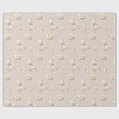 Winter Christmas Waterverf Teddy Bear Baby shower Cadeaupapier (Vlak)