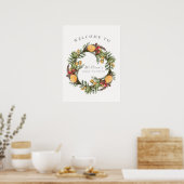 Winter Christmas Wreath Baby shower Welkom Poster (Keuken)