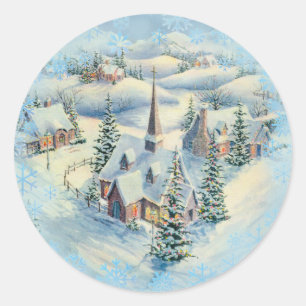 WINTER CHURCH VAN SHARON SHARPE RONDE STICKER