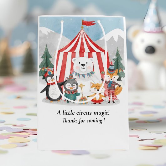 Winter Circus Animal Thank You Medium Cadeauzakje