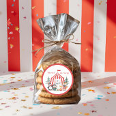 Winter Circus Animals Thank You  Ronde Sticker