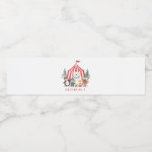 Winter Circus Animals Waterfles Etiket (Enkel label)