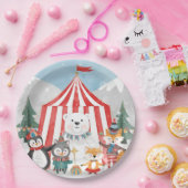 Winter Circus Dieren Papieren Bordje (Feest)