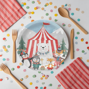 Winter Circus Dieren Papieren Bordje