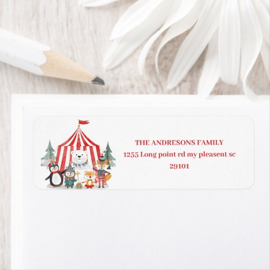 Winter Circus Woodland Animals  Etiket (Insitu)