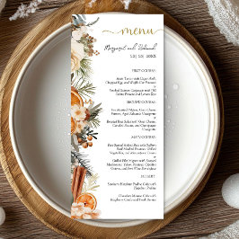 Winter Citrus Bloemen Kerst Huwelijk Flat Menu