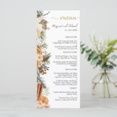 Winter Citrus Bloemen Kerst Huwelijk Flat Menu (Staand voorkant)