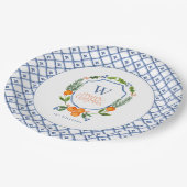 Winter Citrus Botanische Bloemen | groen Papieren Bordje (Gekanteld)