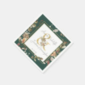 Winter Citrus Botanische Florals | Greenery Weddin Servet (Hoek)