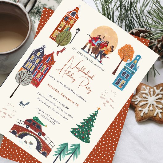 Winter City Holiday Kerstfeest Kaart