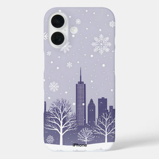 Winter City Snowflake iPhone 16 Hoesje (Achterkant)