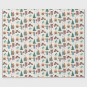 Winter City Vakantie Kerstfeest Cadeaupapier (Vlak)