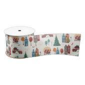 Winter City Vakantie Kerstfeest Satijnen Lint (Spoel)