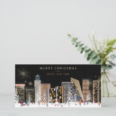 Winter City Wonderland Kerstscène met foto (Staand voorkant)