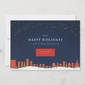 Winter Cityscape Skyline Corporate Feestdagenkaart (Voorkant)