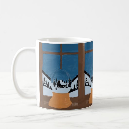 Winter Classic Mug Customizable - Snow Globe Koffiemok (Links)