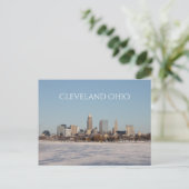 Winter Cleveland Silhouette Briefkaart (Staand voorkant)