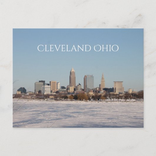 Winter Cleveland Skyline Briefkaart (Voorkant)