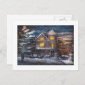 Winter - Clinton, NJ - Een Victoriaans kerst Feestdagenkaart (Voorkant / Achterkant)