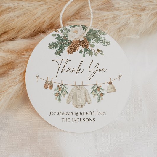 Winter Clothesline Baby Shower Bedankjes Labels