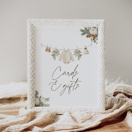 Winter Clothesline Baby Shower Cards and Gifts Poster