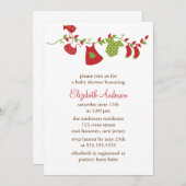 Winter Clothesline Baby Shower Invitations Kaart (Voorkant / Achterkant)