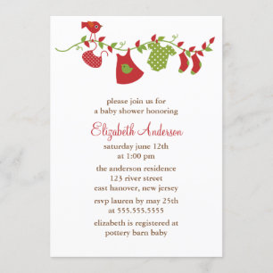Winter Clothesline Baby Shower Invitations Kaart