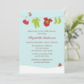 Winter Clothesline Baby shower Kaart (Staand voorkant)