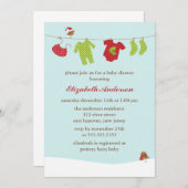 Winter Clothesline Baby shower Kaart (Voorkant / Achterkant)