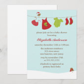 Winter Clothesline Baby shower Kaart (Voorkant / Achterkant)