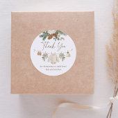 Winter Clothesline Baby Shower Ronde Sticker