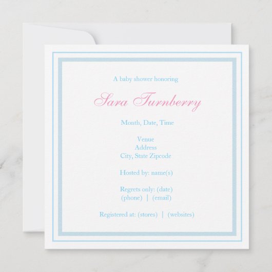 Winter Clothesline Baby shower Uitnodiging (Achterkant)