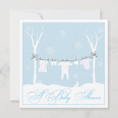Winter Clothesline Baby shower Uitnodiging (Voorkant)