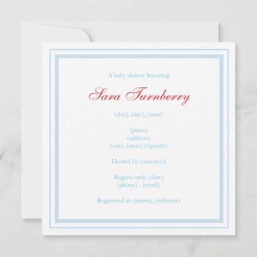 Winter Clothesline Baby shower Uitnodiging (Achterkant)