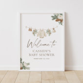 Winter Clothesline Baby Shower Welcome Sign Poster