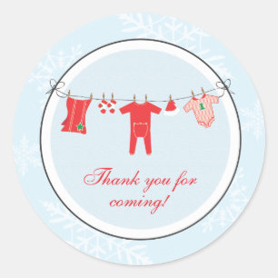 Winter Clothesline Favor Sticker of Address Label