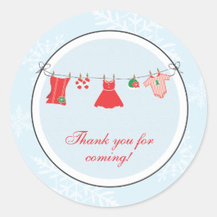 Winter Clothesline Favor Sticker of Address Label