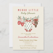 Winter Clothesline Merry little Christmas baby Kaart (Voorkant)