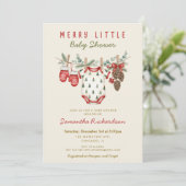 Winter Clothesline Merry little Christmas baby Kaart (Staand voorkant)