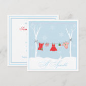 Winter Clothesline | Sprinkle Shower-uitnodiging Kaart (Voorkant / Achterkant)