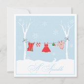 Winter Clothesline | Sprinkle Shower-uitnodiging Kaart (Voorkant)