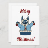 Winter coat Christmas monster Feestdagenkaart (Voorkant / Achterkant)