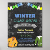 Winter Coat Drive evenement Sjabloon Poster (Voorkant)